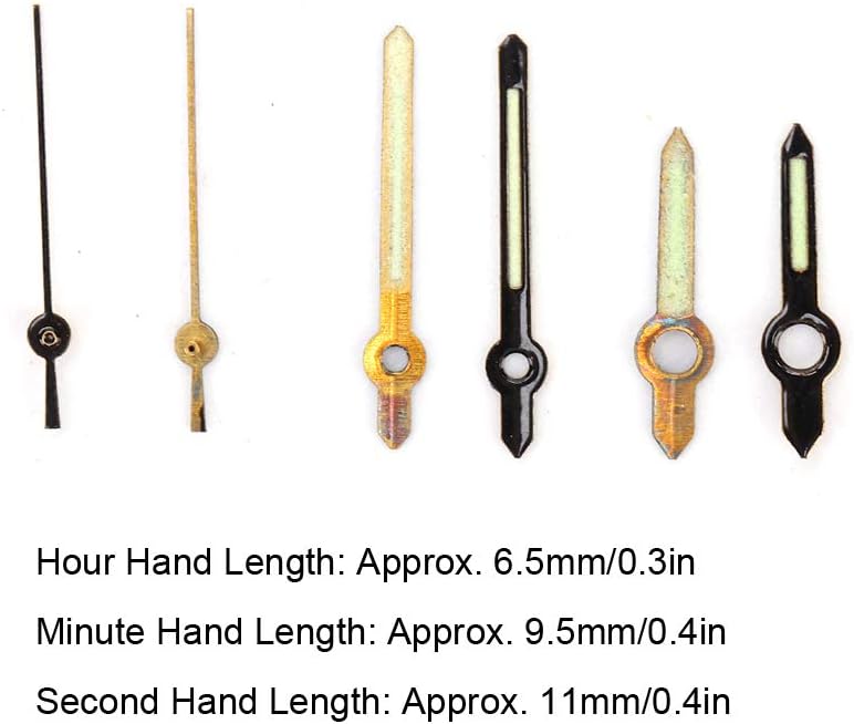 Watch Needle, Watch Replacement Needles, 100Pcs per Set Watch Second Minute Housr Hands Watch Hour Hand for 2035 Movement with Night Light