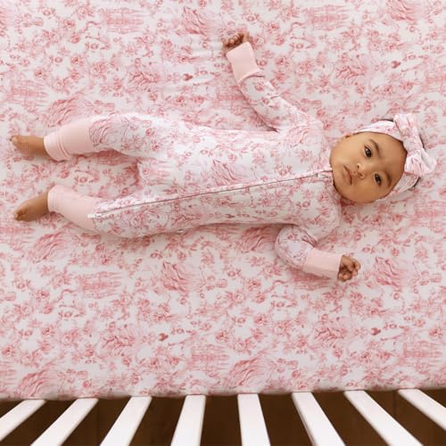 Image of Posh Peanut Baby Crib Sheets for Boys & Girls - Viscose from Bamboo Crib Sheets for Standard Baby Mattresses (52 inch X 28 inch X 9 inch) Antoinette