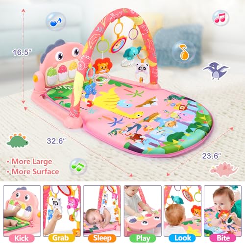 Umiku HF2404004 Baby Play Mat Baby Toys Tummy Time Mat Toys Baby Activity Center For Newborn Infant Toys Piano Baby Play Gym Mat Music & Light Baby Boy Girl Gifts Toys thumb #4