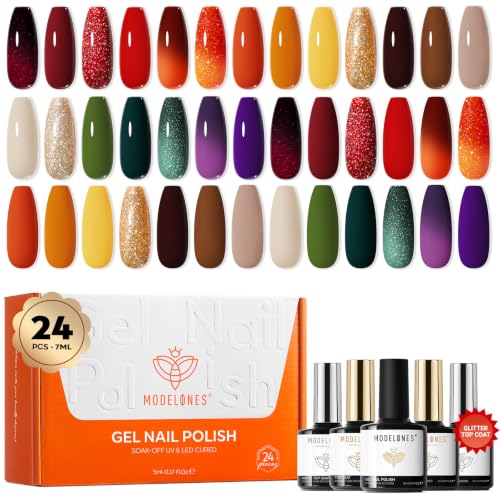 Image of modelones Gel Nail Polish Changing Glitter 20 Colors Primer Top Base Coat