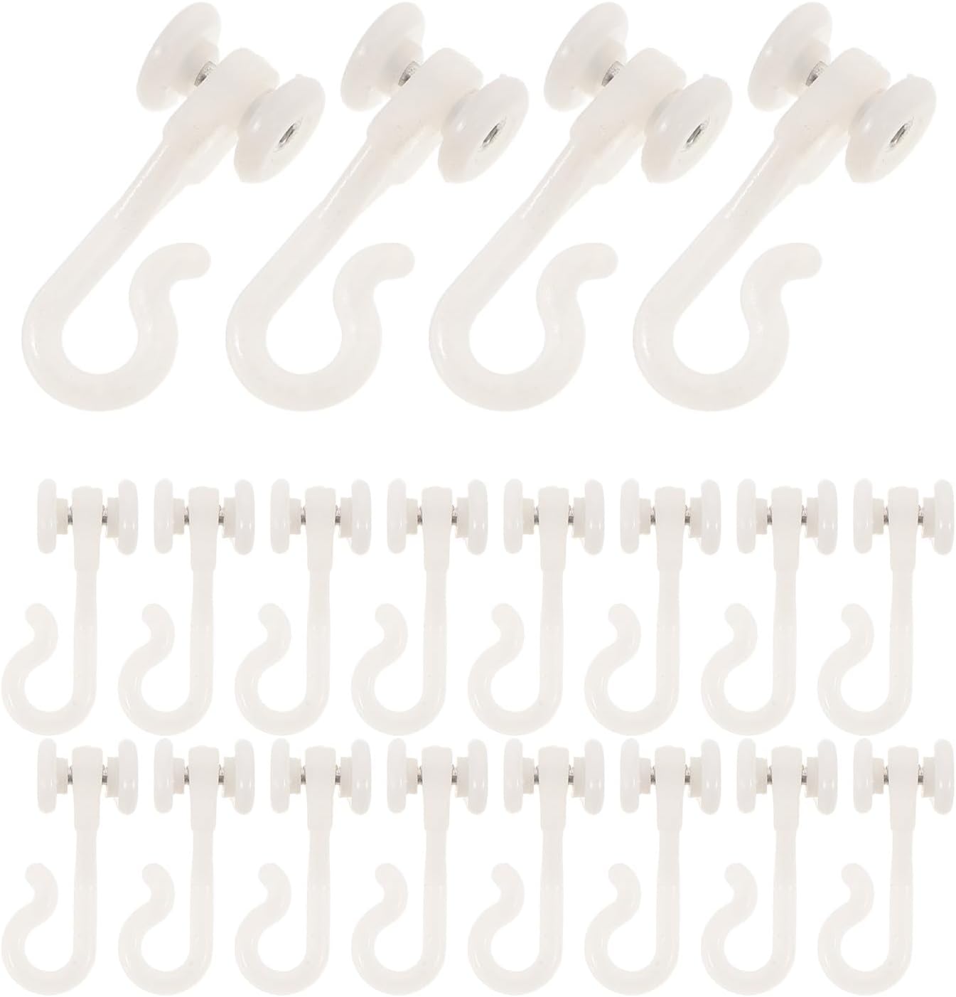 100PCS Mosquito Netting Track Hook - Ceiling Curtain Glider Hooks for Bed Canopy and Gazebo Curtain Rail - Plastic Mosquito Net Sliding Roller