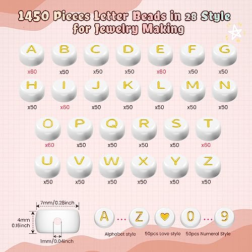 FZIIVQU 1450 Pieces Letter Beads Kit - Image 2