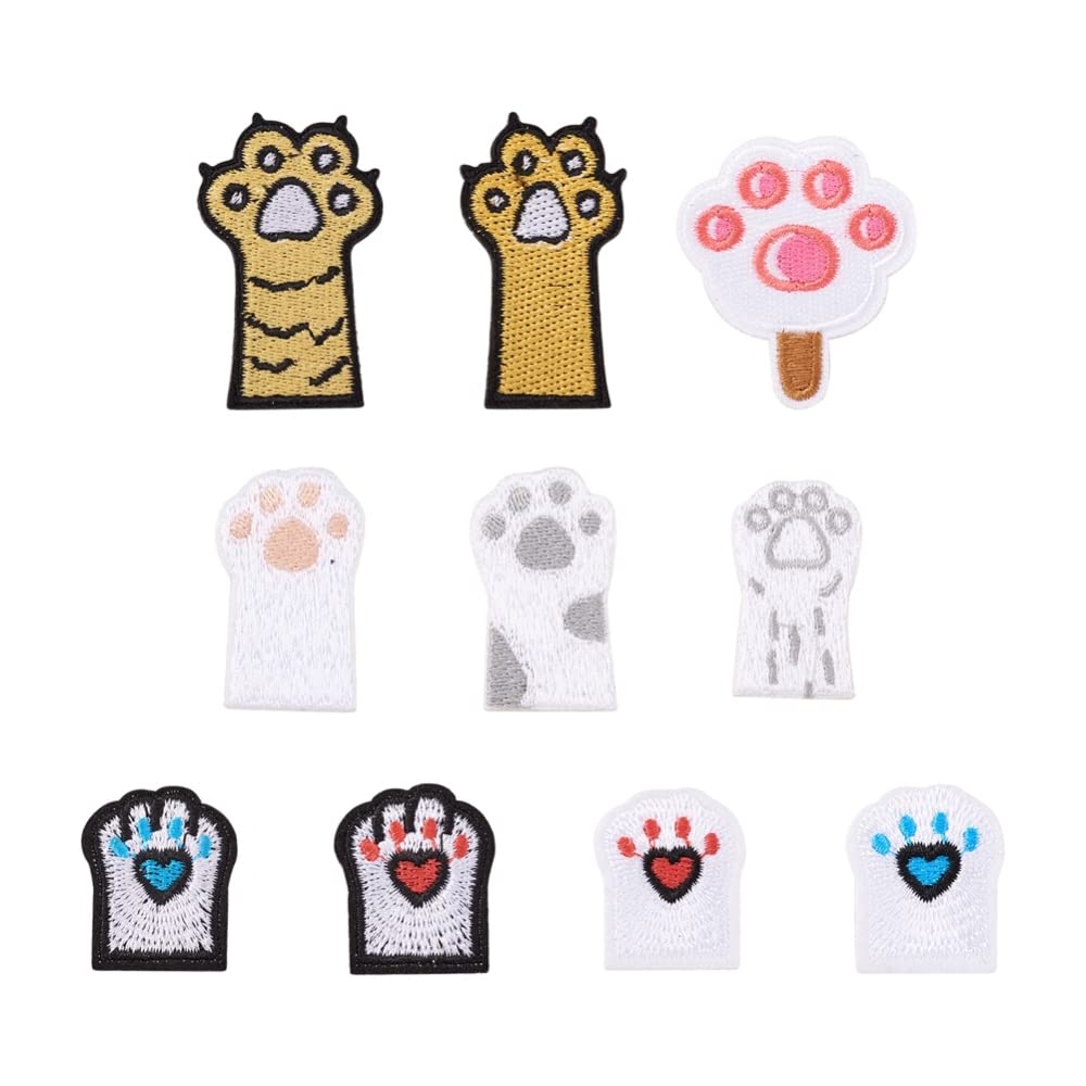 Bestewelry 20pcs Paw Prints Sew on Patches Embroidered Patches Dog Cat Footprint Stick on Patches for Sewing Clothes Embellishments Repairing — image 1