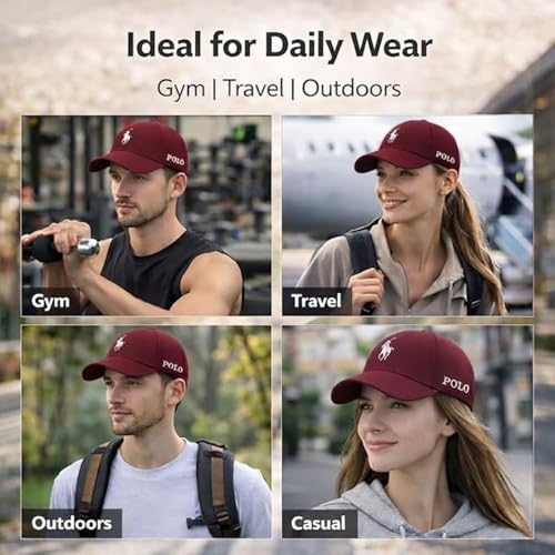 Image of Baseball Cap for Men Original Adjustable Unisex Cap, Mens Caps Stylish, All Sports Type Caps or Hats, Free Size, UV Protection, Sports Cap for Men's, Outdoor Casual Wear (Pack of 1)