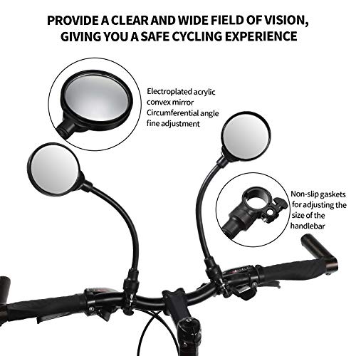 Espejos retrovisores de bicicleta convexos con rotación 360 5