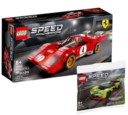Collectix Lego Set - Speed Champions 1970 Ferrari 512 M (76906) + Speed Champions 30434 Aston Martin Valkyrie AMR Pro…