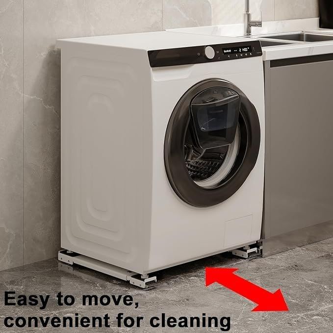 Image of Furniture Washing Machine Dolly, Extendable Appliance Rollers Refrigerator Heavy Duty, Washing Machine Stand Wheels Fridge Appliance Dolly Movers Mobile Washer and Dryer Moving Base