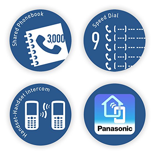 Panasonic Link2Cell Bluetooth Cordless Phone System with Voice Assistant, Call Blocking and Answering Machine. DECT 6.0 Expandable Cordless System - 5 Handsets - KX-TGF575S (Silver)