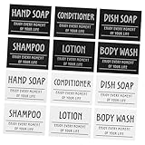 LOORGVEL 12 Stück Teiliges Wasserdichter Badezimmer Aufkleber für Seife Shampoo Conditioner Lotion...