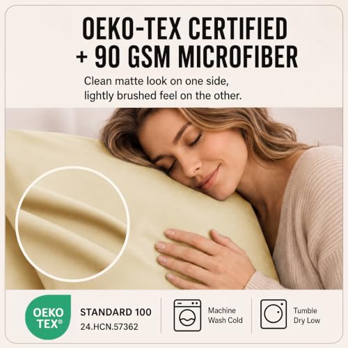 Image of CozyLux Queen Sheet Set 6-Piece, 21-Inch Deep Pocket, Soft Brushed Feel