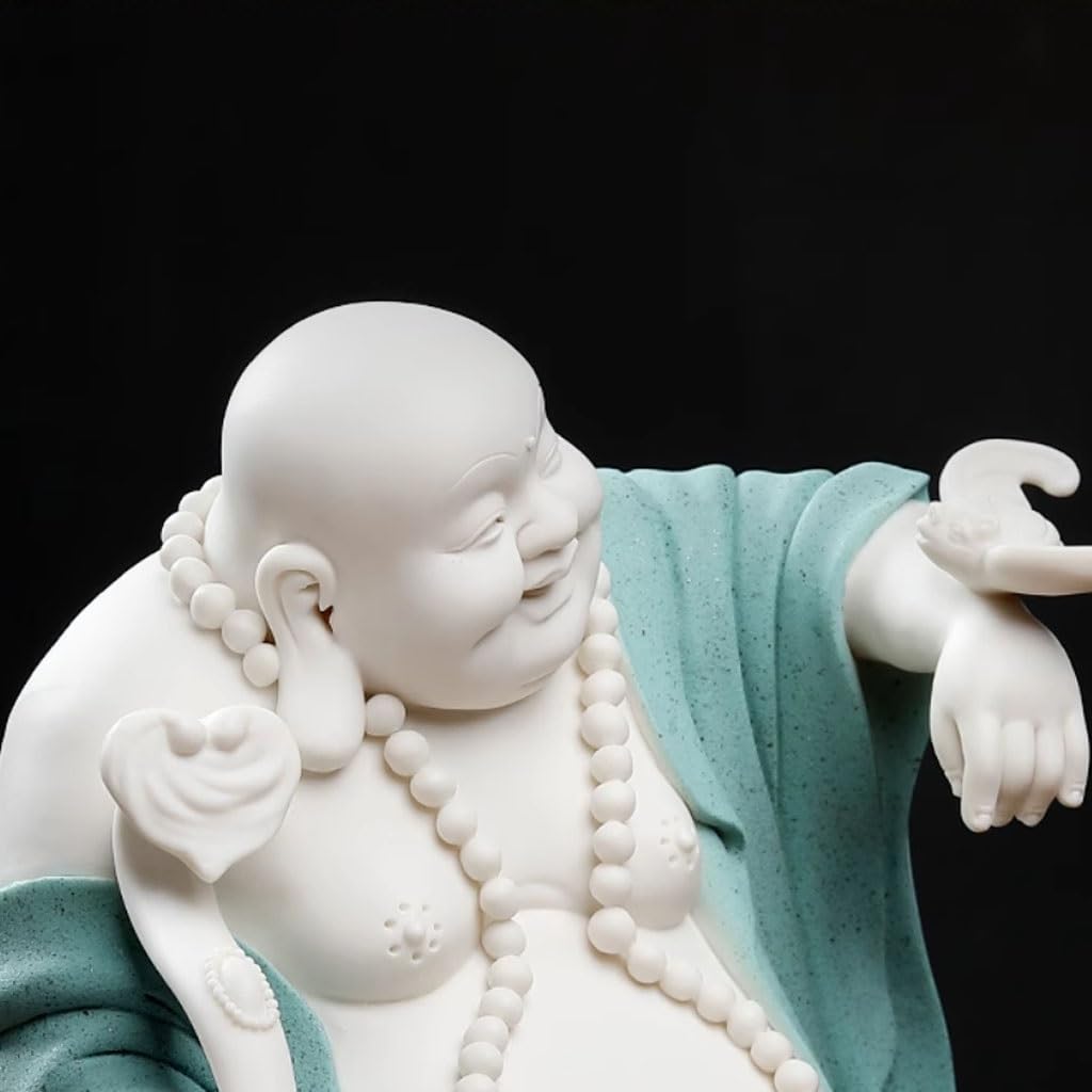 Escultura de Estatua de Buda Oficina Cerámica Maitreya Buda Artesanía Adornos Sala De Estar Lucky Bodhisattva Decorativos