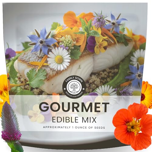 Gourmet Edible Mix – 5,000 Premium Seeds for Planting – Fresh Culinary Flowers & Herbs – 2026 Season – 1 Ounce Pouch