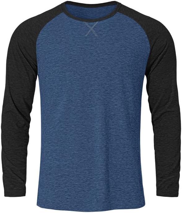 Men's Long Sleeve Shirts T Shirt Cotton Shirt Crewneck Shirts - Image 4
