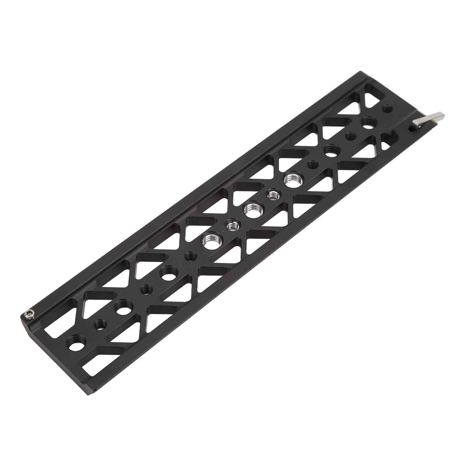 Piastra a Coda di Rondine per Fotocamera per Montaggio su Treppiede, Lega di Alluminio Resistente, Lunga 25 Cm, Ideale per Utenti DSLR, Fori per Viti da 3/8 e 1/4 Pollici