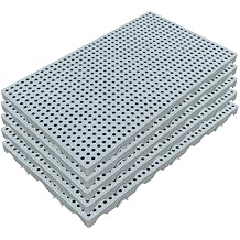 Plastic Pallets, 6 Pcs Flooring Pallet, Lightweight Waterproof Storage Pad, Interlocking Nestable, for Garages, Basement, Kitchen and SupermarketGray