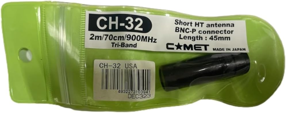 Comet CH-32 Dual-Band 144/440 MHz HT Antenna – Compact BNC Connector for Handheld Radios – Dual-Band Amateur Radio Stub