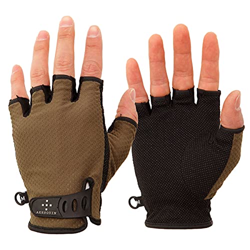 AXESQUIN UV Mesh Finger Cut Glove UV メッシュフィンガーカットグローブ AG6707 オリーブ L