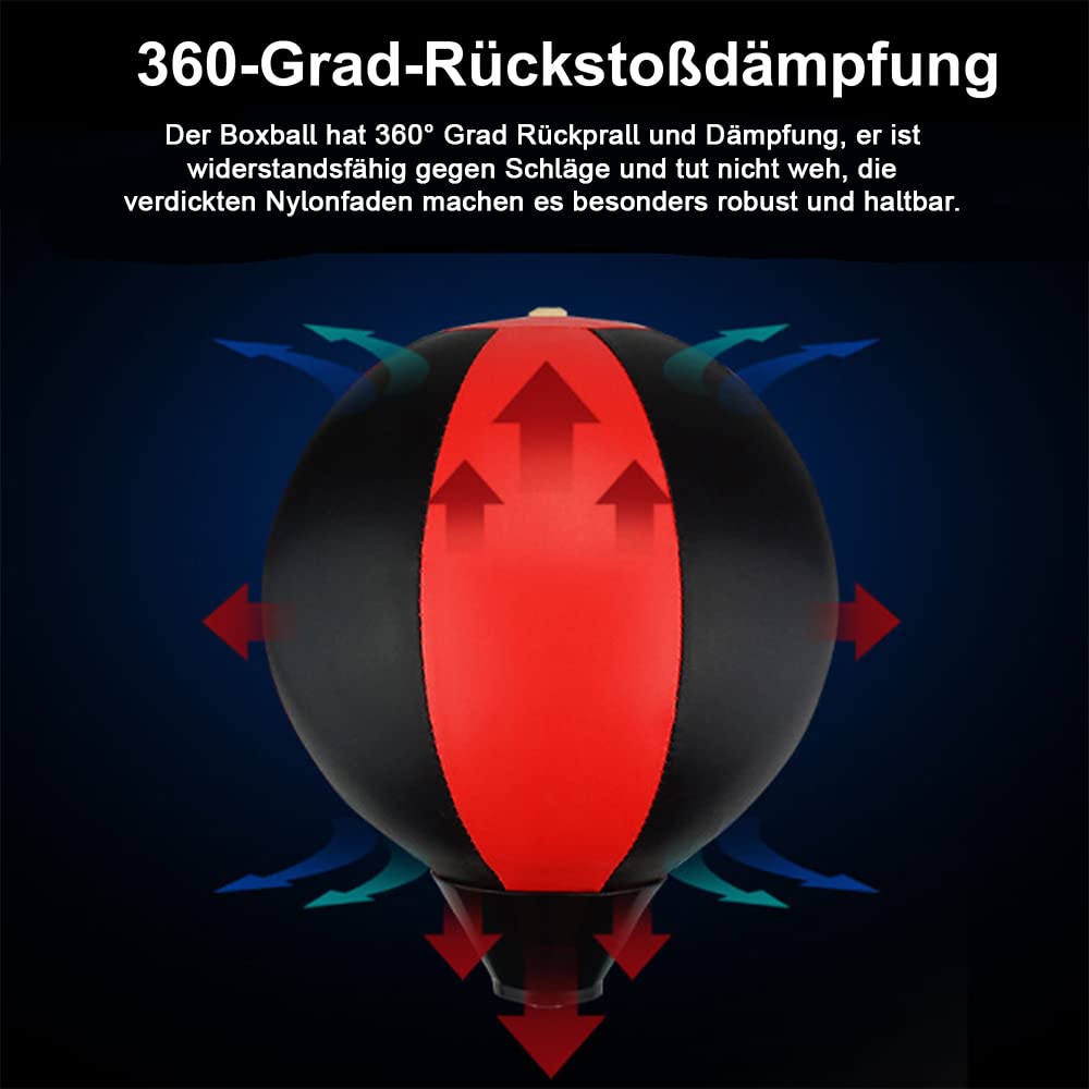 Melko Stojący worek bokserski Punchingball Punching Training z rękawicami bokserskimi, regulowany, czerwony srebrny czarny, piłka Ø 24 cm