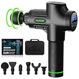 💪【LEICHTGEWICHTIG UND TRAGBAR】 ALDOM massage pistole Massagepistole ist mit einer wiederaufladbaren Lithium-Batterie mit 2400 mAh ausgestattet, die bis zu 30 Tage pro Ladung hält, wenn Sie sie 15 Minuten pro Tag benutzen. Das Schnellladekonzept bedeutet, dass die Muskelmassagepistole nur 3 Stunden zum vollständigen Aufladen benötigt. Ein modischer Tragekoffer macht es Ihnen leicht, die Massagepistole und alle ihre Aufsätze mit ins Fitnessstudio, Büro und auf Geschäftsreise zu nehmen.