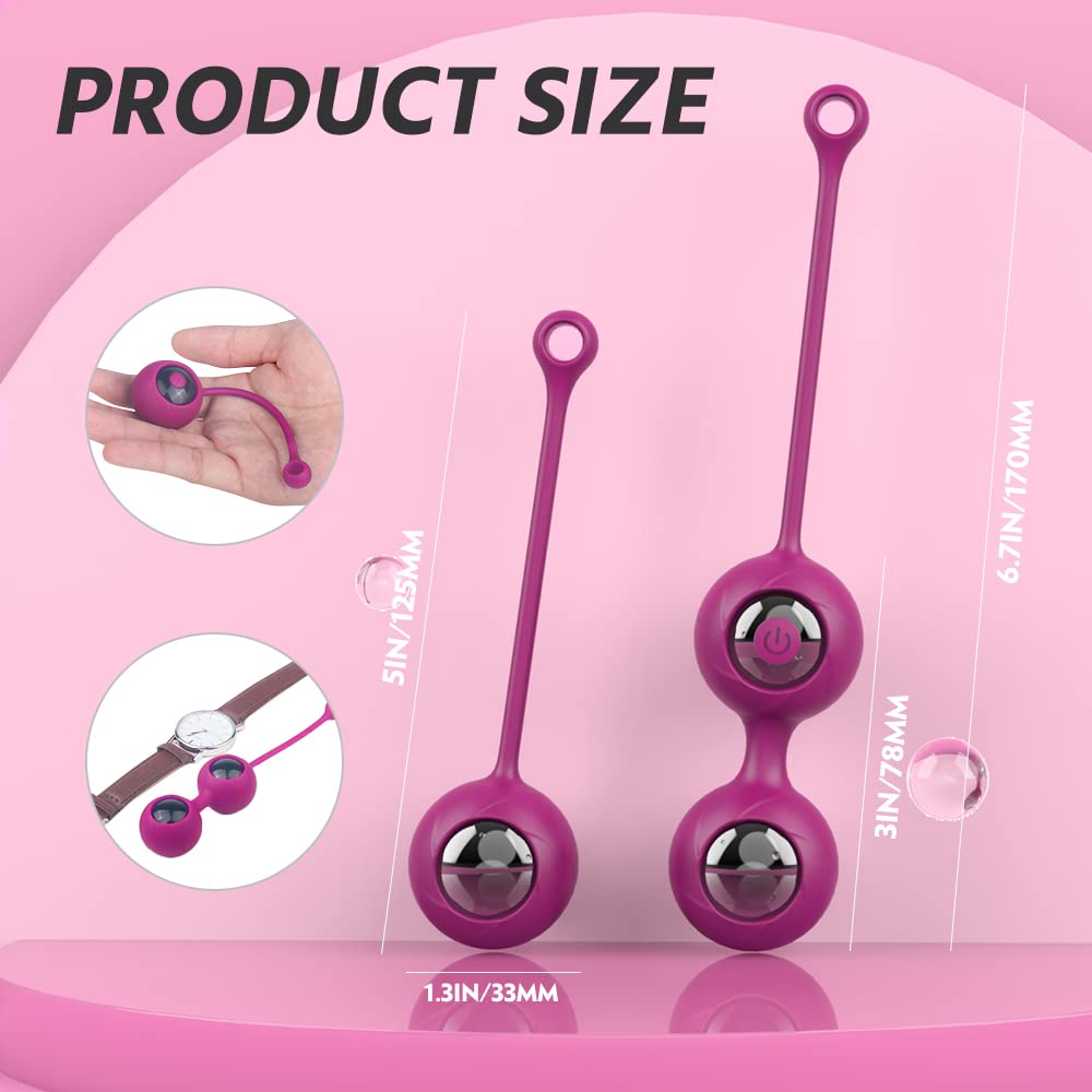 Silicone Kēgēl Bàll 2 in 1 Palline Per il Pelvico Palline,9 Modalità di Màssaggio,USB Ricaricabile,Impermeabile,para Controllo della Vescica ed Esercizi del Pavimento Pelvico per Donna
