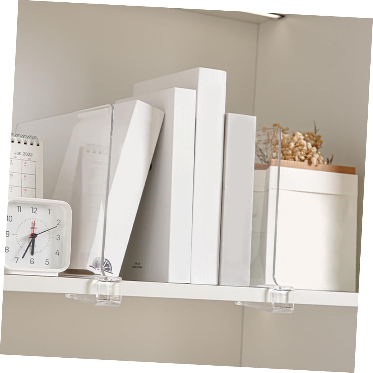 6Pcs Plastic Shelf Dividers for Closet Organization Adjustable Wardrobe Partition Boards Easy Installation Closet Storage Separators