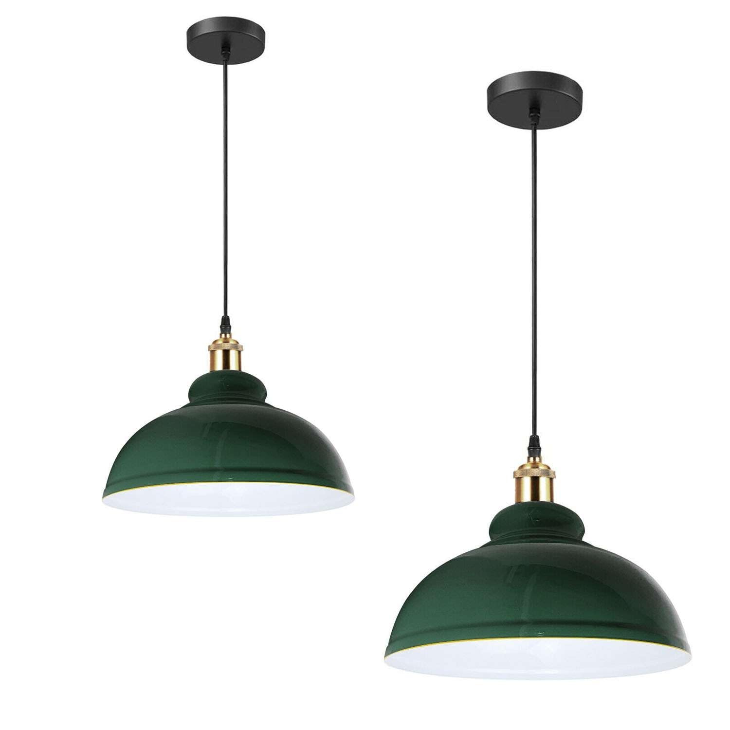LEDSone 2 Pack of Industrial Ceiling Pendant Light Metal E27 Ceiling Adjustable Cable Hanging Pendant Light Fixture for Hallway Kitchen Bedroom Living Room Dining Room Restaurant