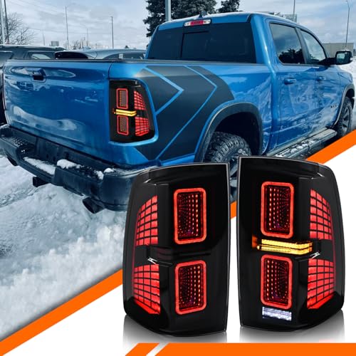 COOLDNA LED Tail Lights for 2009-2018 Dodge Ram 1500/2010-2018 Dodge Ram 2500 3500 Taillight Assembly with Sequential Turn Signal/Start Up Animation/Driver & Passenger Side Rear Lamp
