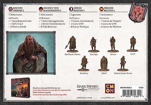 CMON, A Song of Ice & Fire - Heroes of House Bolton I, Expansion, Tabletop, 2 Players, Ages 14+, 45-60 Minutes, German, Multilingual - Image 4