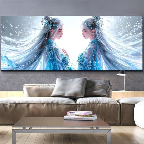 Diamond painting adulte grand format fille pour décoration salon