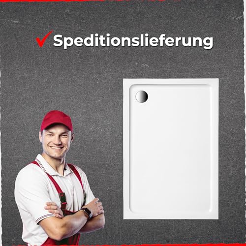 Schulte Duschwanne Adria aus hochwertigem Sanitäracryl, 90x90 cm inkl. Wannenträger, Ab- und Überlaufschutz, Pflegeleicht und alterungsbeständig, Größe wählbar – Bild 6