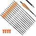 Tiger Archery 20inch Hunting Archery Carbon Arrow Crossbow Bolts with 4" vanes Feather and Replaced Arrowhead/Tip(Pack of 12) … (Orange)