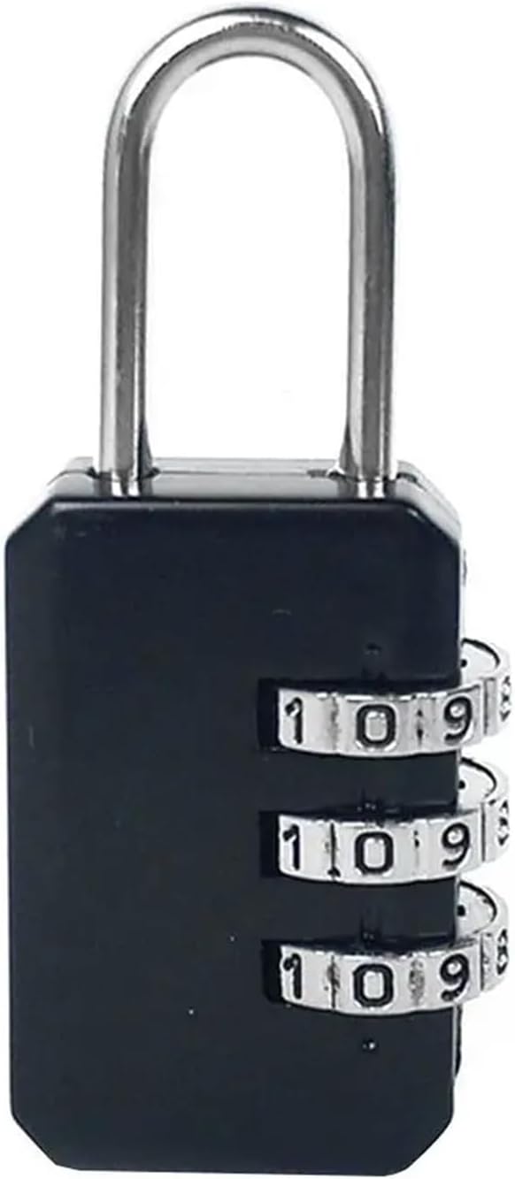 Mini Backpack Zipper Password Lock Travel Luggage Padlock 1Pcs(A Black)