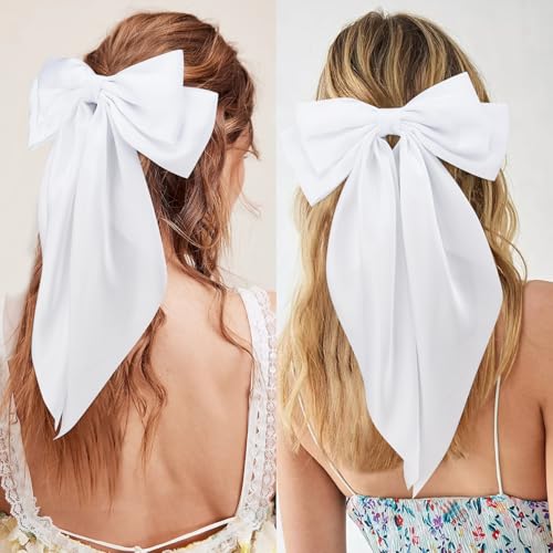 Velscrun Pinzas para el Cabello Satinadas Blancas 4 Piezas miniatura 2