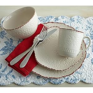 Pfaltzgraff Chateau Cream 16-Piece Stoneware Dinnerware Set, Service for 4, Off White Pfaltzgraff Chateau Cream 16 Piece Stoneware Dinnerware Set Service for 4 Off White