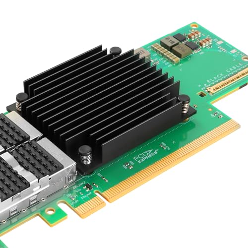 Tarjeta de red Vogzone para MCX653106A-HDAT ConnectX-6 VPI 200GbE 2x QSFP56 PCIe 4.0 x16 NIC | Adaptador Ethernet e InfiniBand HDR, baja latencia con descarga por hardware, RDMA integrado, SR-IOV para computación HPC y IA, NVMe sobre Fabrics miniatura 6
