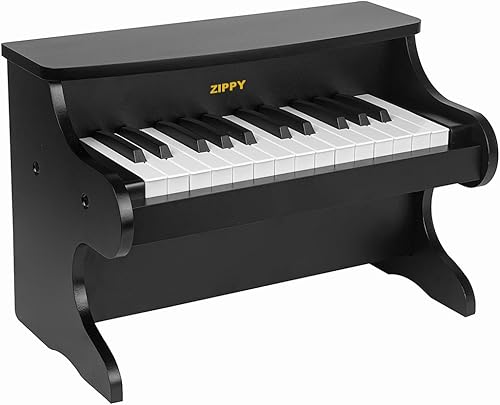 Vista 12 de ZIPPY Teclado de piano para niños, piano digital de 25 teclas para niños, mini instrumento educativo musical, juguete de madera para niños pequeños