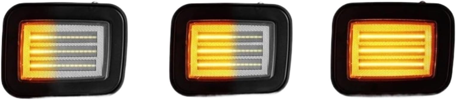 Side Indicator Side Marker Light For Hummer H2 For SUT 2Pcs Car Front Bumper Side Marker LED Turn Signal Switchback Lights Sequential Blinker(Clear LENS)