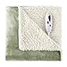 BIDDEFORD BLANKETS Micro Mink Sherpa Electric Heated Blanket with Digital Controller, Throw, Sage