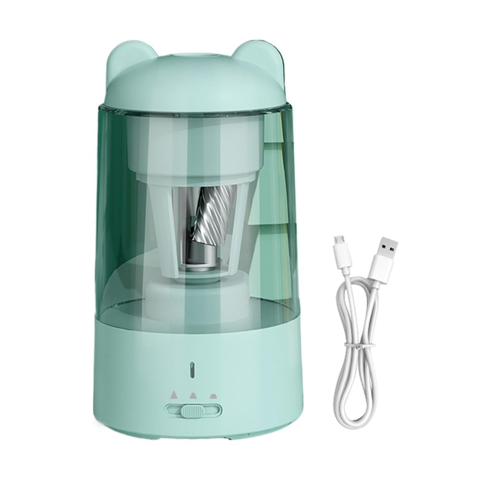 Piccolo Orso Temperino Con Serbatoio Automatici Per Matite Temperamatite Trasparenti Osservabili Temperini Con Serbatoio Di Grande Capacità(Blu)