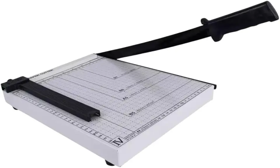 GUILHOTINA DE PAPEL A4 EM AÇO COM TRAVA ATÉ 12 FOLHAS