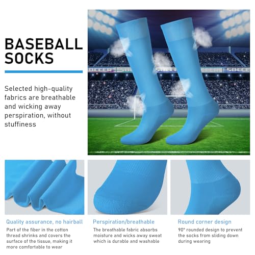 Image of Zhanmai Baseball Belt and Socks Combo, Adjustable Elastic Belt and Softball Socks, Multiple Sizes for Youth Boys Girls, Adult