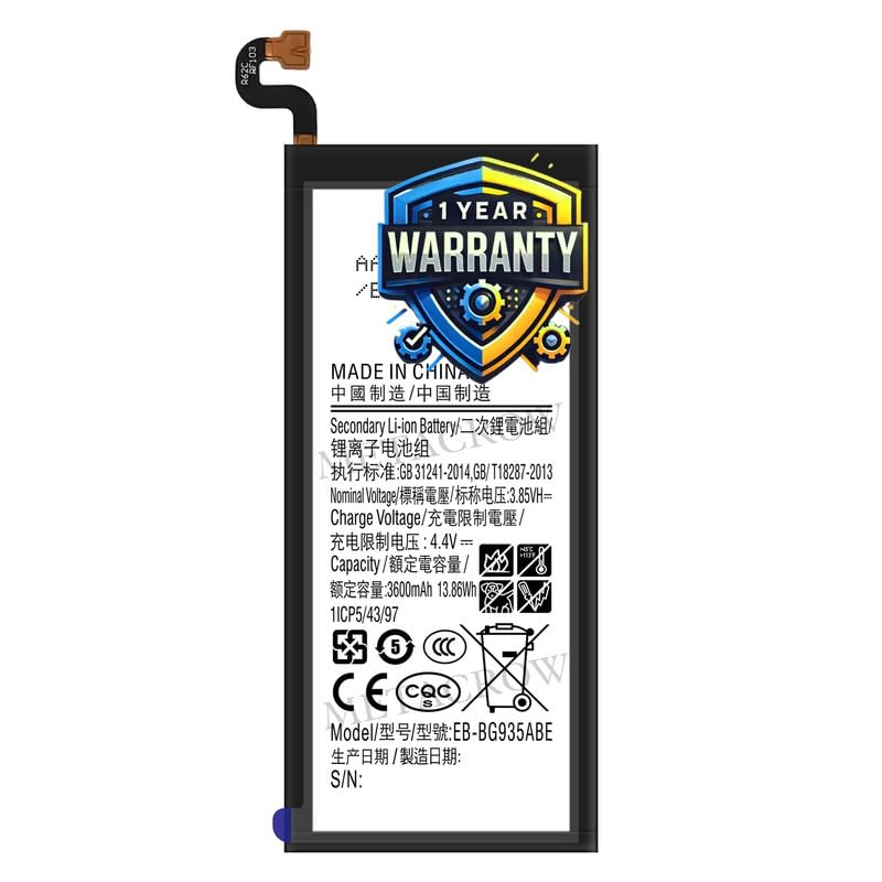 Image of Original EB-BG935ABE Battery Compatible for Samsung Galaxy S7 Edge - (3600 mAh) - 1 Year Warranty JK1 AX4