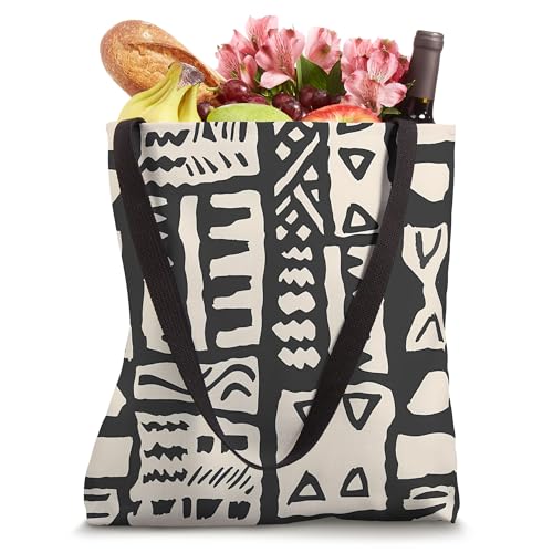 Bolso tote auténtico de telas africanas con diseño minimalista miniatura 4