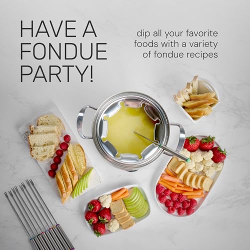image for Nostalgia 8-Cup Electric Fondue Pot Set for Cheese & Chocolate - 8 Col