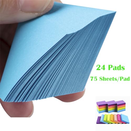 Sticky Notes 1.5x2 Inches, Bright Colors Self-Stick Pads, 24 Pack, 75 Sheets/Pad,1800 Sheets - Image 4