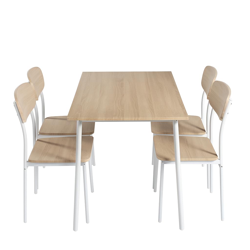 DUPI Table and 4 Chairs Set New XOBE, Made with Metal and MDF, Dining Table, Timeless Style Set (Taupe) 110x70 — view 7