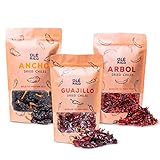 OLÉ RICO - Dried Chile Peppers 3 Pack Bundle (12 oz Total) - Ancho Chiles, Guajillo Chiles and Arbol