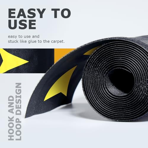 Cubierta de cable para piso con patrón de flechas para alfombra de oficina, cubre cables bajo el escritorio, tira de agarre para cables, 3.9” de ancho x 10’ de largo miniatura 3