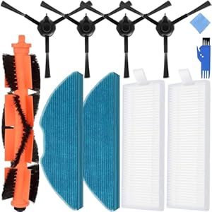 EATBALE Accessories Replacement for Philips Homerun Series 3000 XU3000/02 XU3100/01 XU3110/02 XU3000/01 Vacuum Cleaner, 1 x Main Roller Brush, 4 x Side Brushes, 2 x Filters, 2 x Mop Pads (9 Pcs)