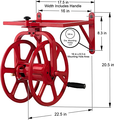 Liberty Garden 713 Revolution Multi-Directional Garden Hose Reel, Red #TOP5